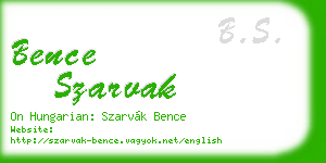bence szarvak business card